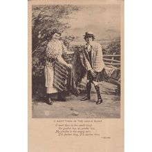 O Wert Thou In The Cauld Blast Songcard Cold Upskirt Kilt Comic Humour Postcard