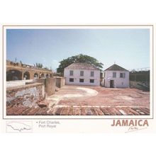 Fort Charles Port Royal Map Jamaica Earthquake History Postcard