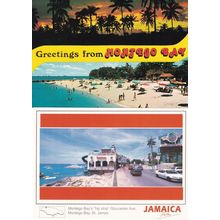 Gloucester Avenue Montego Bay Casino Jamaica Map 2x Postcard