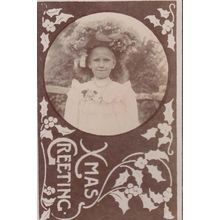 Poland Man & Woman Gathering Flowers Folk Dance Polish Happy Christmas Postcard