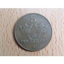Sweden 1937 5 Ore Coin
