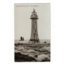 Lighthouse From The Pier, New Brighton, Postcard.