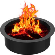36 Inch Inner Fire Pit Ring, 40 Inch Outer Large round Steel Fire Pit Insert Met