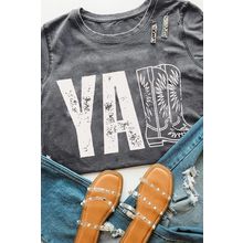 Gray YALL Western Boots Printed Tee