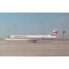 TWA Trans World Airlines McDonnell Douglas DC9 32 Civil Aircraft Postcard (QA297