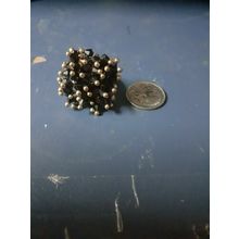 black and gold beaded adjustable ring womens