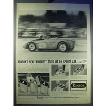 1956 Ronson Windlite Cigarette Lighter Ad - Sports Car