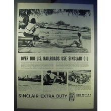 1956 Sinclair Triple X Motor Oil Ad - 100 Railroads Use