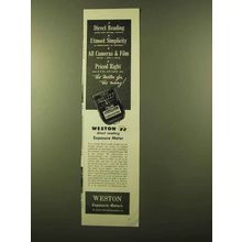 1956 Weston DR Exposure Meter Ad - Direct Reading