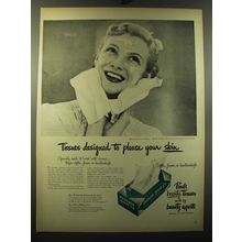 1949 Pond's Tissues Ad - Tissues designed to please your skin