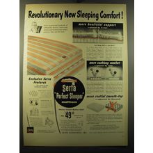 1949 Serta Perfect Sleeper Mattress Ad - Revolutionary new sleeping comfort