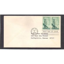 FDC 1258 5c Verrazano Bridge Pair (No Cachet-Typed/A) CV42081