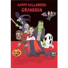 Happy Halloween Grandson - Halloween Greeting Card - 29909