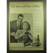 1945 Schlitz Beer Ad - Tell them we'll have Schlitz