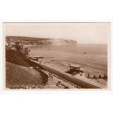 The Sands & Ballard Down Swanage Postcard RP Dorset