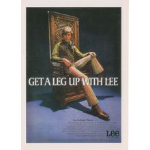 Lee 1970s Flared Trousers Jeans Get Your Leg Over Advertising postcard