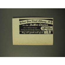 1954 DeWitt Clinton Hotel Ad - When you visit Albany, N.Y.