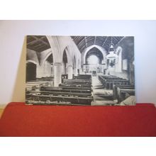 INTERIOR, THE CHURCH, HILMARTON, WILTSHIRE unused antique postcard =