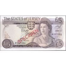 1978 Jersey Banknote 5 Pounds Specimen Collector Series