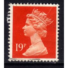 GB 1988 QE2 19p Bright Orange Red Machin Used SG X956 ( C1074 )