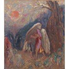 Odilon Redon - Jacob and the Angel Poster Canvas Movie Film Print A0 A1 A2 A3 A4