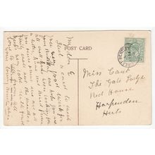 1910 Great Bentley Single Ring Postmark on Postcard