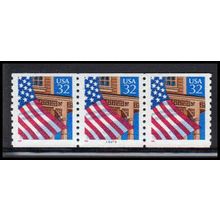 2913v 32c U.S. Flag Over Porch Very Fine MNH LGG PNC 66646/3 PA3495