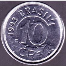 1993 Brazil 10 Cruzeiros Coin