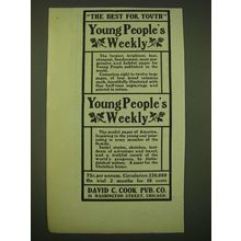1902 David C. Cook Pub. Young People's Weekly Ad - The best for youth