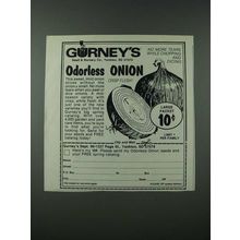 1986 Gurney's Odorless Onion Ad