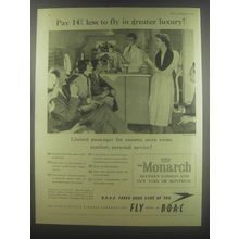 1954 BOAC Airways Ad - Pay 14% less to fly in greater luxury