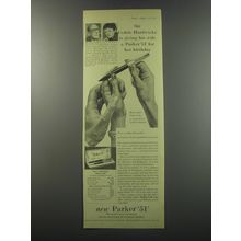 1955 Parker 51 Pen Ad - Sir Cedric Hardwicke is giving his wife a Parker '51'