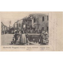 Montecchio Maggiore Italian Plaza Italy Antique Postcard
