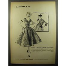 1952 B. Altman & Co. Young Colony Quilted Party Dress Advertisement