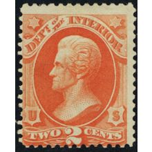 O15, Mint OG HR 2¢ Official Stamp SCV $70.00 - Stuart Katz