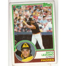 1983 Topps baseball card 455 Sixto Lezcano - Padres