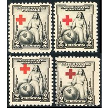 702, Red Cross Shifted In All Four Positions Mint NH .. Stuart Katz
