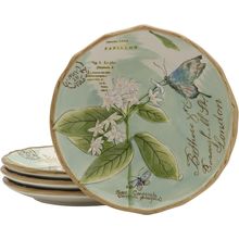 Fitz and Floyd Toulouse Accent Salad Plates, Set of 4, 9-Inch, Green