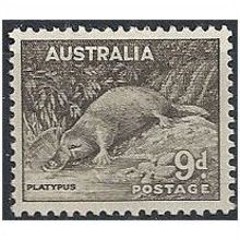 Australia 1956 SG230c 9d Chocolate Mounted Mint . .