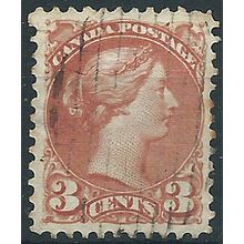 Canada 1870 SG79 3c Indian Red Fine Used .. ..