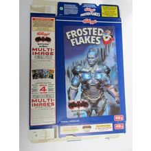 Kelloggs Frosties 1997 Batman & Robinn MR FREEZE Card (Canada) Empty Cereal Box