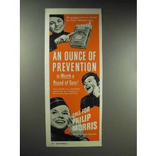 1945 Philip Morris Cigarettes Ad - Ounce of Prevention