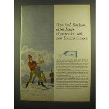 1965 Kotex Kotams Tampon Ad - Extra Hours of Protection