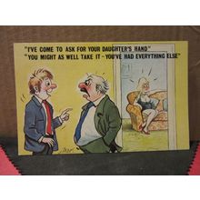 SAUCY SEASIDE POSTCARD unused CARDTOON C52 comic humour daughter's hand =