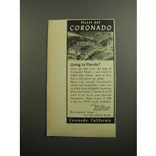 1952 Hotel del Coronado Ad - Going to Florida?