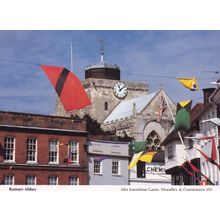 Romsey Abbey Perhaps Fete Flags Flying Chemists Hampshire Postcard