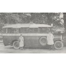 Thornycroft Bus Isle Of Man Driver & Lady Conductor Postcard
