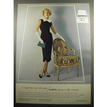 1957 American Viscose Corp Avisco Fabric Ad - Dress By Pattullo-Jo Copeland
