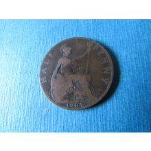 1907 EDWARD VII HALFPENNY FREE POST. (zzebid)