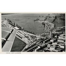 Docks At Port Elizabeth Antique Aerial South African Postcard